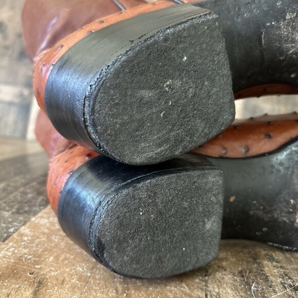 Lucchese Classics Handmade E176964 Ostrich Inlay Cowboy Boots Mens 10.5 EE - Picture 5 of 12